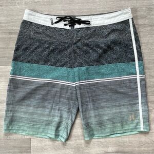 Hurley Phantom Cove Board Shorts 32 Blue/Green/Gray